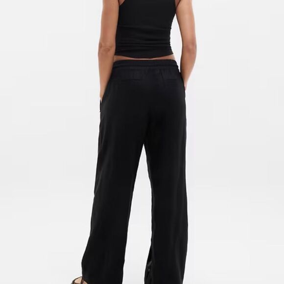 Athleta Retreat Linen High Rise Wide Leg Pants Black Women Large 851038 - Picture 13 of 13